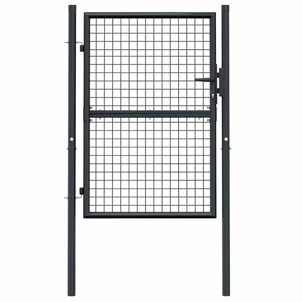 vidaXL Mesh Garden Gate Galvanised Steel 100x125 cm Grey
