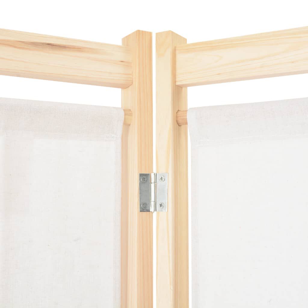 vidaXL 4-Panel Room Divider Cream 160x170x4 cm Fabric
