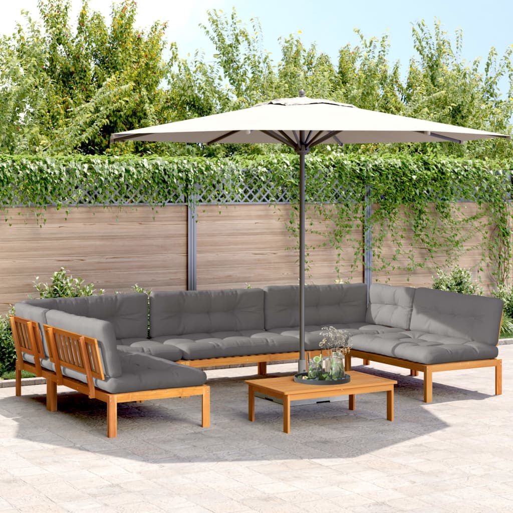 vidaXL 6 Piece Garden Pallet Sofa Set with Cushions Solid Wood Acacia
