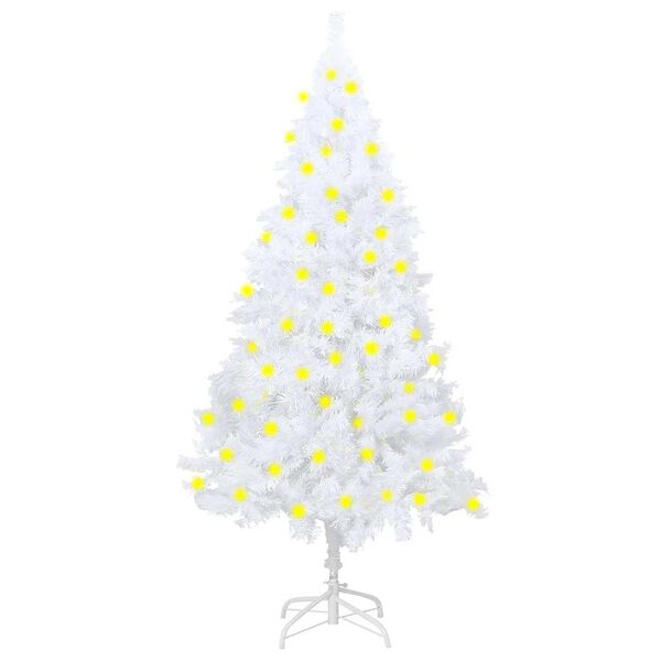 vidaXL Artificial Pre-lit Christmas Tree with Thick Branches White 180 cm