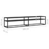 vidaXL TV Cabinet Black 200x40x40.5 cm Tempered Glass