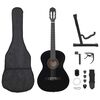vidaXL 12 Piece Classical Guitar Beginner Set Black 4/4 39"