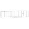 vidaXL Outdoor Dog Kennel Galvanised Steel with Roof 16.94 m&sup2;