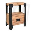 vidaXL Bed Frame with 2 Nightstands Solid Acacia Wood Steel 193x203 cm