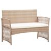 vidaXL 4 Piece Garden Lounge Set with Cushion Poly Rattan Beige