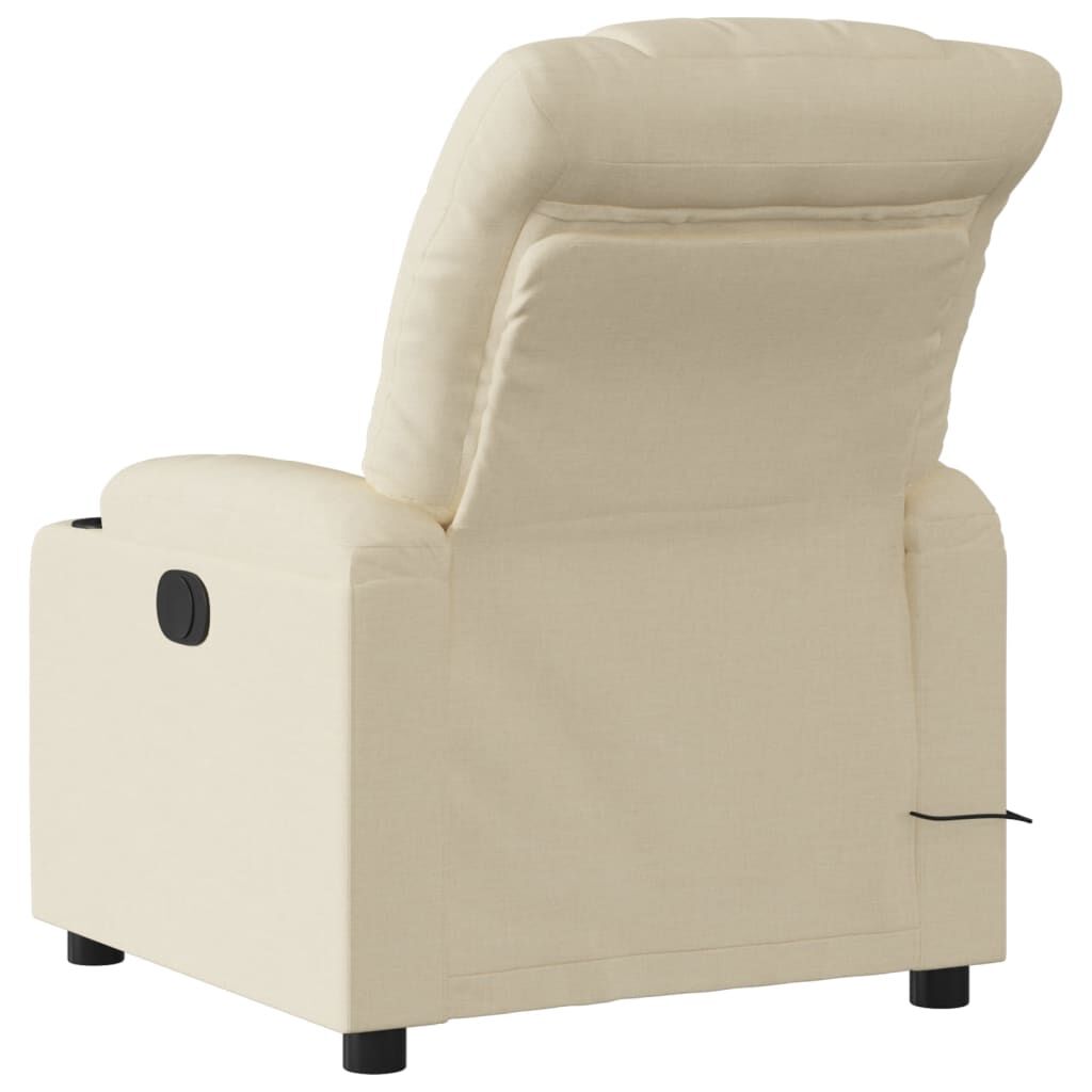 vidaXL Massage Recliner Chair Cream Fabric