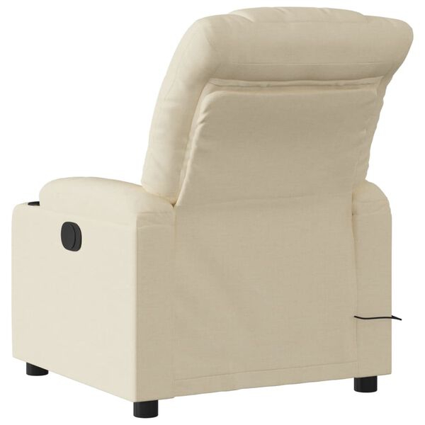 vidaXL Massage Recliner Chair Cream Fabric