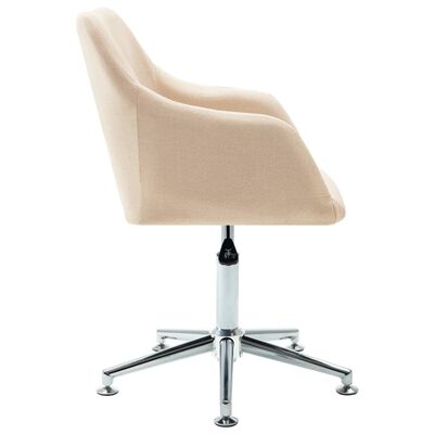 vidaXL Swivel Dining Chair Cream Fabric