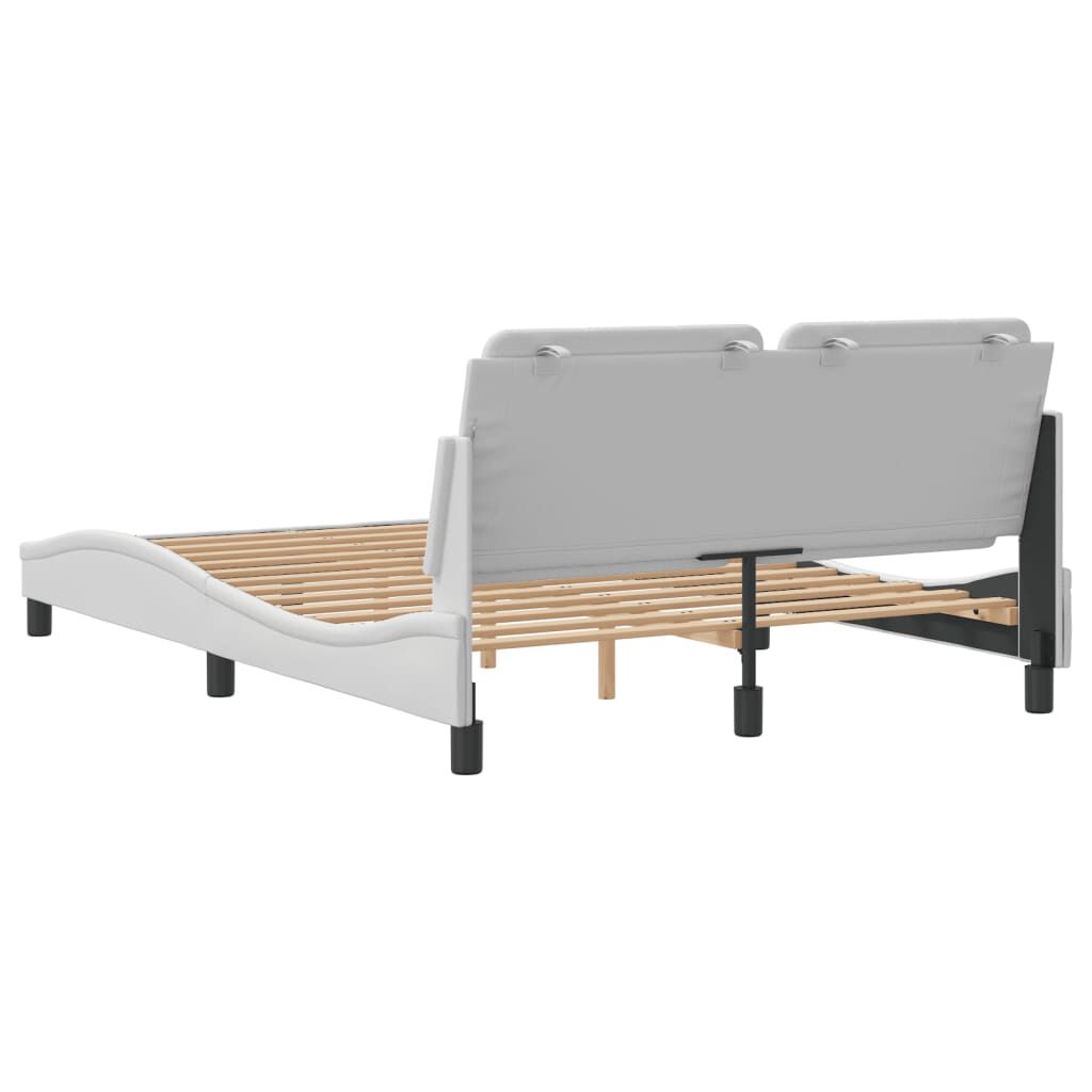 vidaXL Bed Frame without Mattress White 137x190 cm Faux Leather