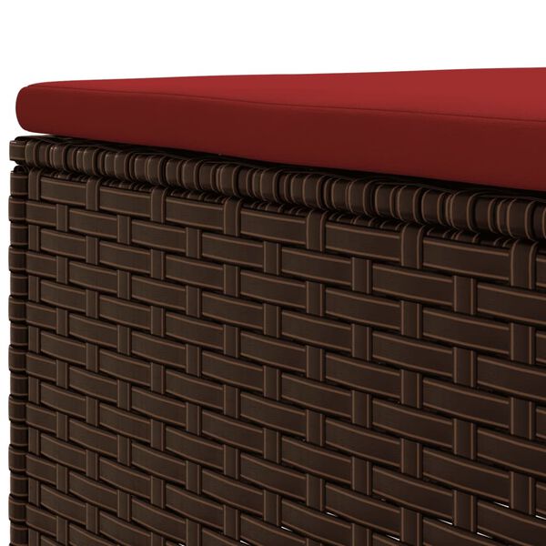 vidaXL 7 Piece Garden Lounge Set with Cushions Brown Poly Rattan
