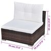 vidaXL 5 Piece Garden Lounge Set with Cushions Poly Rattan Brown