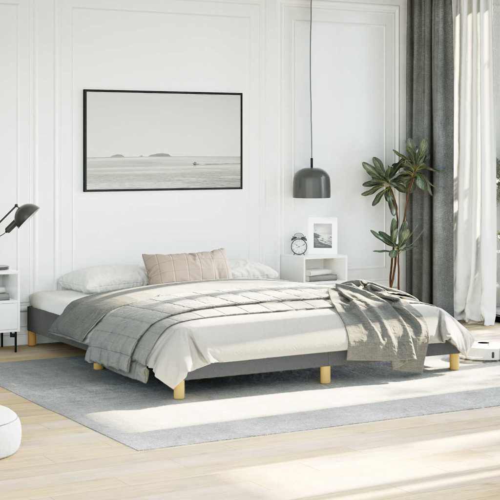 vidaXL Bed Frame without Mattress Dark Grey California King Fabric