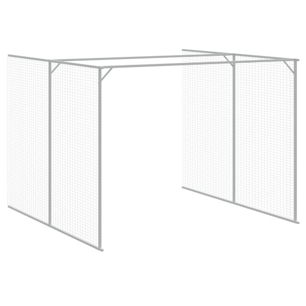 vidaXL Dog House with Run Anthracite 214x1069x181 cm Galvanised Steel
