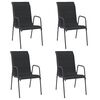 vidaXL Garden Chairs 4 pcs Steel and Textilene Black