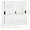 vidaXL Sliding Door Cabinet White 90x40x90 cm Steel