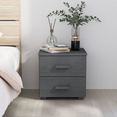 vidaXL Bedside Cabinet HAMAR Dark Grey 40x35x44.5 cm Solid Pinewood