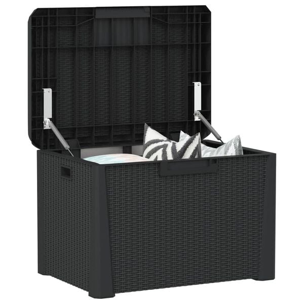 vidaXL Garden Storage Box with Seat Cushion Anthracite 125 L PP
