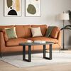 vidaXL Coffee Table Legs U-Shaped 2 pcs Black 28x(42-43) cm Steel