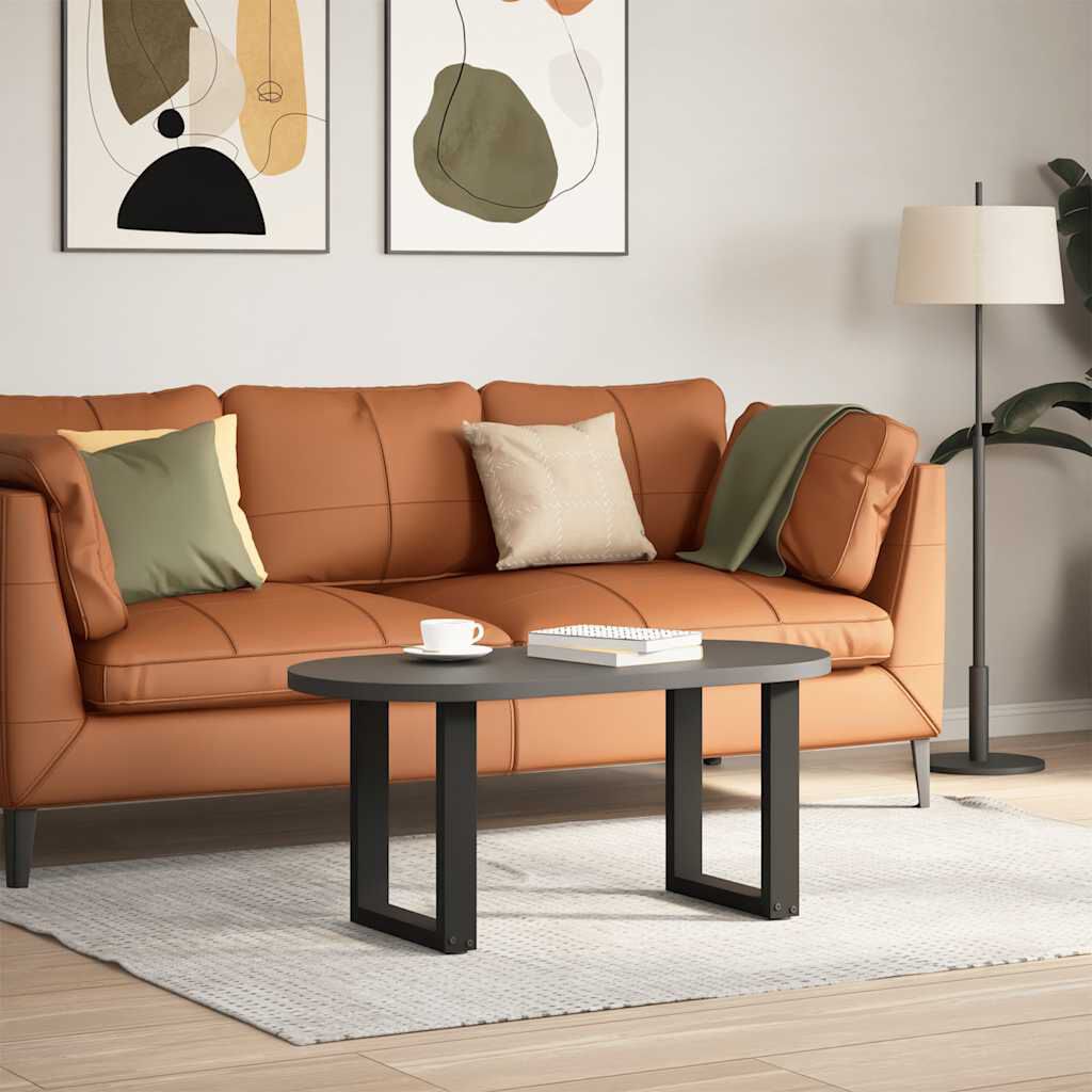 vidaXL Coffee Table Legs U-Shaped 2 pcs Black 28x(42-43) cm Steel
