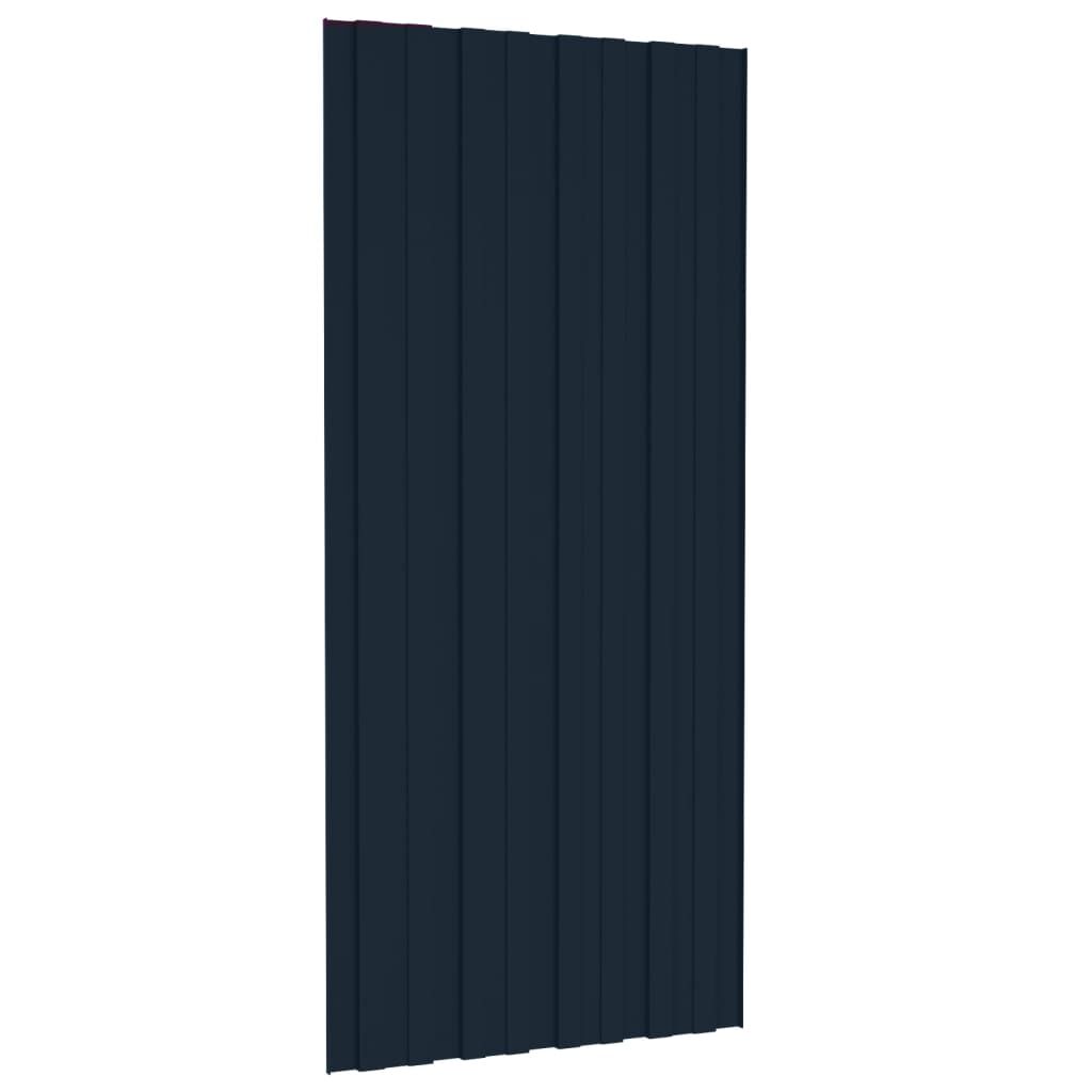 vidaXL Roof Panels 12 pcs Galvanised Steel Anthracite 100x45 cm