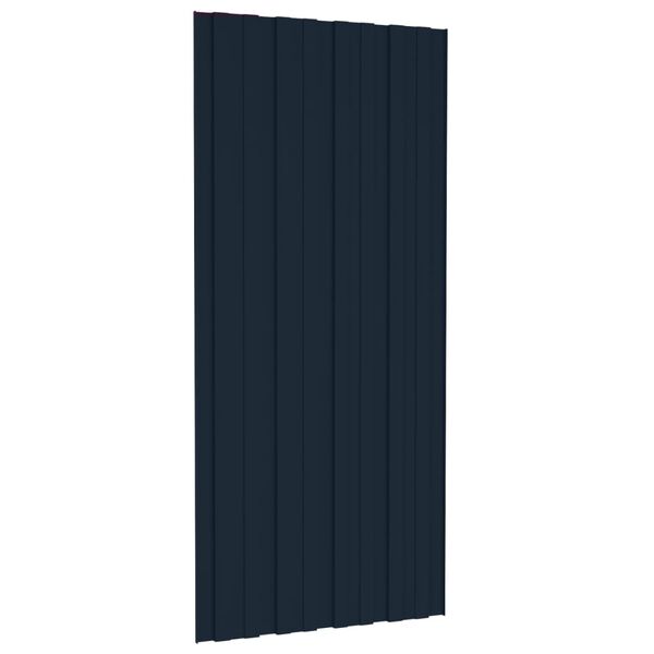 vidaXL Roof Panels 12 pcs Galvanised Steel Anthracite 100x45 cm