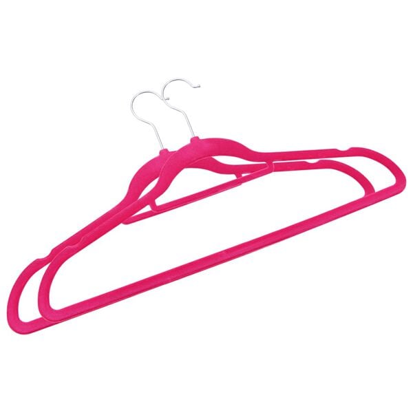 vidaXL 100 pcs Clothes Hanger Set Anti-slip Pink Velvet