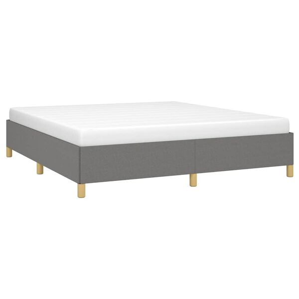 vidaXL Bed Frame without Mattress Dark Grey 193x203 cm King Fabric