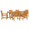 vidaXL Garden Dining Set 7 pcs Brown 200 x 90 x 74 cm
