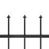 vidaXL Garden Fence with Spear Top Steel 181x80 cm Black