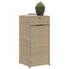 vidaXL Garden Storage Cabinet Beige 55x55x111 cm Poly Rattan