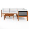 vidaXL 6 Piece Garden Lounge Set with Cushions Cream Wood Acacia&Rope