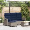 vidaXL Reclining Garden Sofa with Cushions L-shaped Grey Poly Rattan