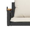 vidaXL Swing Bench with Cushions Black 63x62x40 cm Poly Rattan
