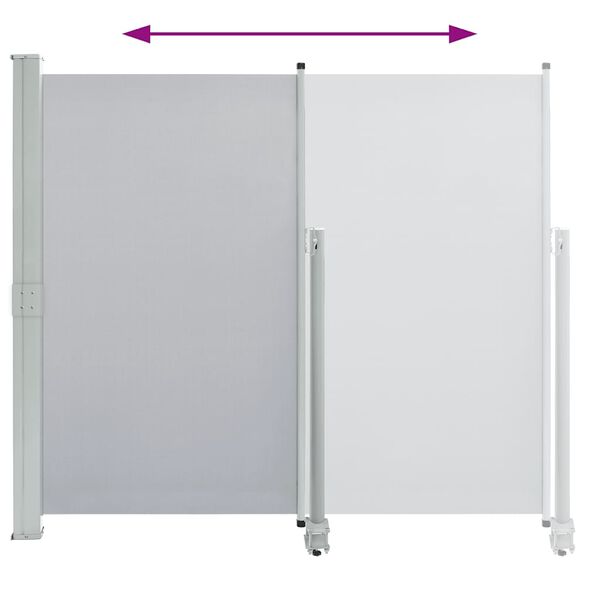 vidaXL Patio Retractable Side Awning 140 x 300 cm Grey