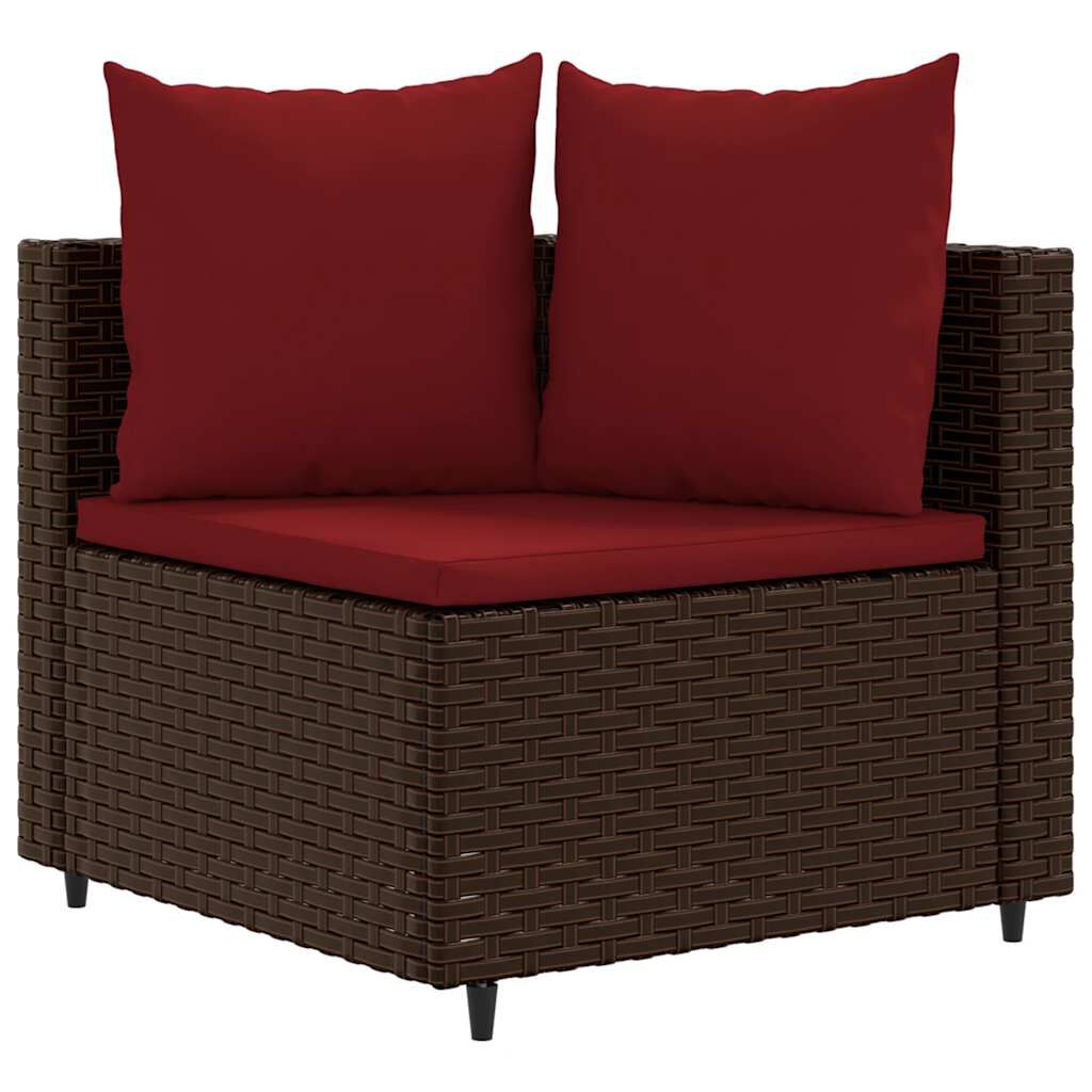 vidaXL 10 Piece Garden Sofa Set with Cushions Brown Poly Rattan