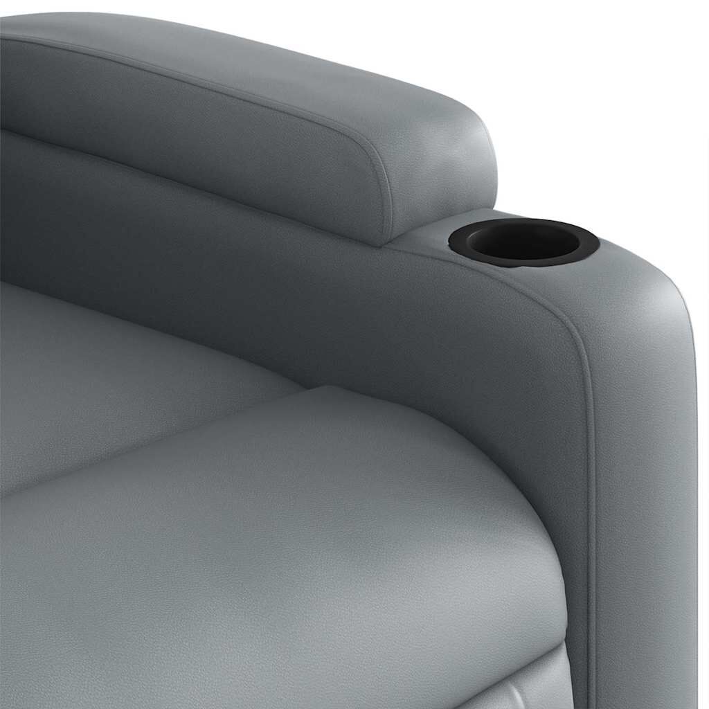 vidaXL Electric Stand up Massage Recliner Chair Grey Faux Leather