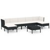 vidaXL 8 Piece Garden Lounge Set with Cushions Poly Rattan Black