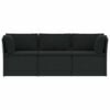 vidaXL 4 Piece Garden Lounge Set with Cushions Poly Rattan Black