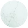 vidaXL Table Top White &Oslash;30x0.8 cm Tempered Glass with Marble Design