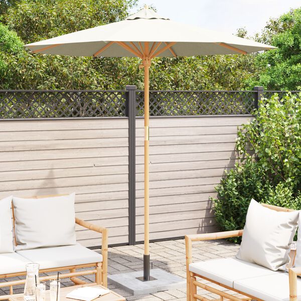 vidaXL Garden Parasol Cream White 217x230 cm Bamboo