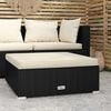 vidaXL Garden Footrest with Cushion Black 70x70x30 cm Poly Rattan