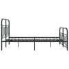 vidaXL Metal Bed Frame without Mattress with Footboard Black 150x200cm