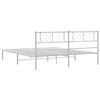 vidaXL Metal Bed Frame without Mattress with Headboard White 183x213cm