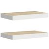 vidaXL Floating Wall Shelves 2 pcs Oak and White 40x23.5x3.8 cm MDF
