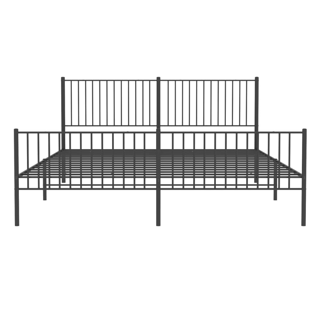 vidaXL Metal Bed Frame without Mattress with Footboard Black 193x203cm