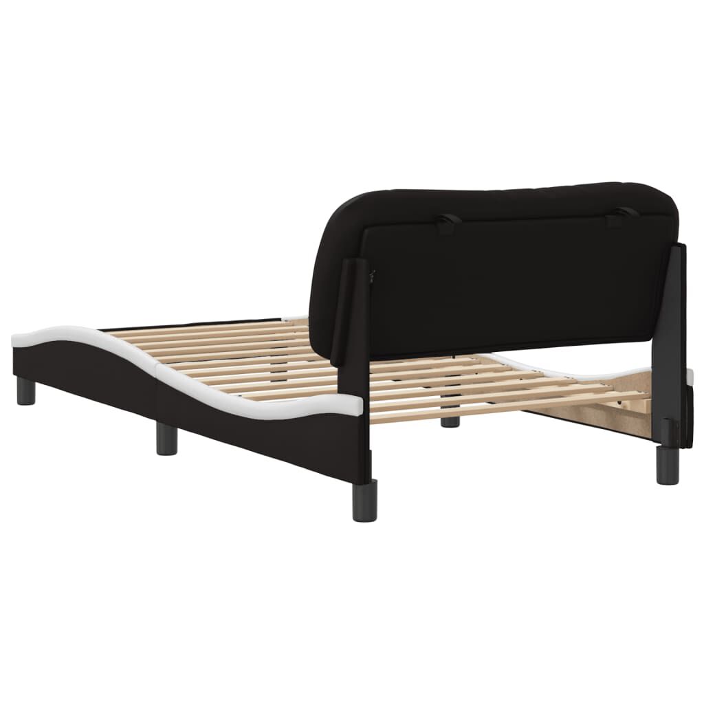 vidaXL Bed Frame without Mattress Black and White 100x203 cm Faux Leather