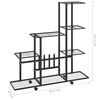vidaXL Flower Stand with Wheel 94.5x25x92.5 cm Black Metal
