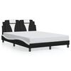 vidaXL Bed Frame "Viana" with LED without Mattress Black and White 137x190 cm
