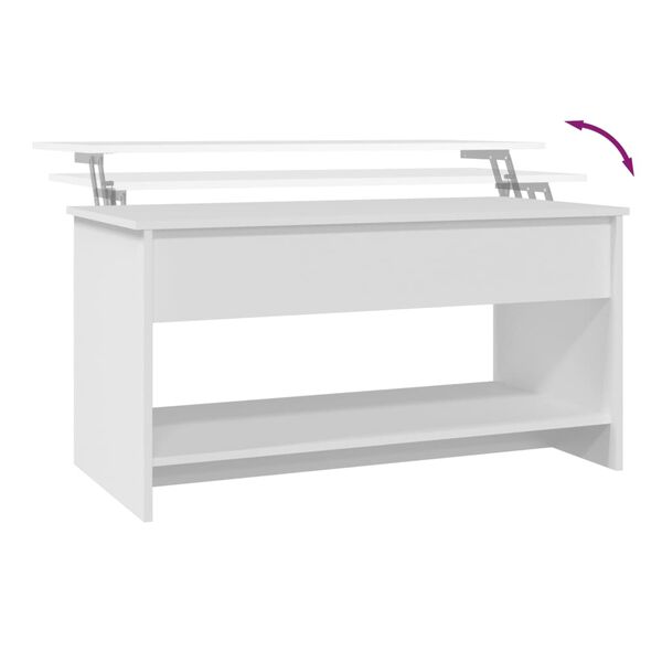 vidaXL Coffee Table White 102x50x52,5 cm Engineered Wood