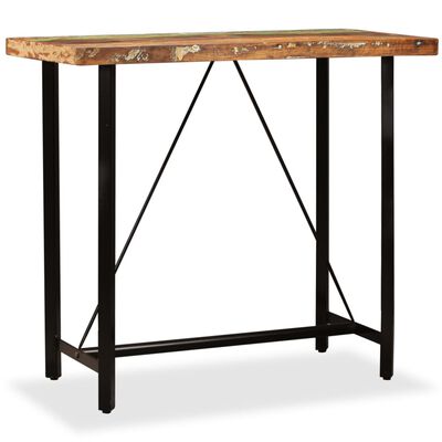 vidaXL Bar Table Solid Reclaimed Wood 120x60x107 cm